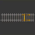 Industrial Railway Track Switch Equipment With Yellow Mechanism And Metal Rails