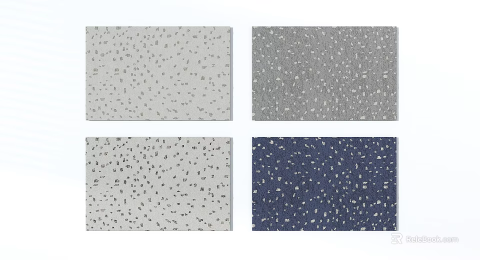 Square Rugs with Speckled Patterns in Gray Navy and Light Tones for Home Decor 3d model