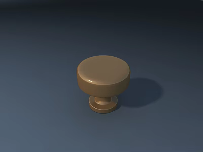 Golden Brown Round Cabinet Knob With Smooth Surface For Furniture Hardware 3d model
