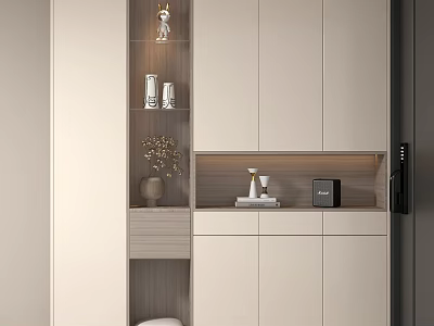 Modern Entryway Cabinet And Side Cabinet Design With Storage And Decorative Ornaments 3d model