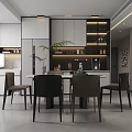 Modern Living Dining Room Interior With Light Gray Sofa Coffee Table And Decorative Painting