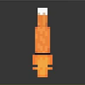 Pixel Style Orange Fox Game Character Lying Down With White Tipped Ears