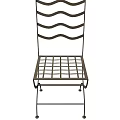 Technology Exhibition Hall Modern Metal Chair With Grid Seat And Curved Structure Design