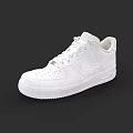 White Nike Air Force 1 Casual Sneakers with White Laces and Rubber Sole