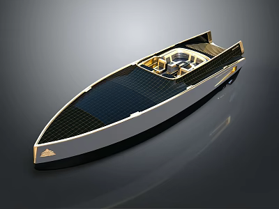 Sleek Modern Yacht Design With Solar Panels And Luxurious Interior 3d model