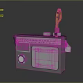 Electro Sapper Headphone Speaker with Display Screen Control Knob and Orange Handle Gray Purple Casing