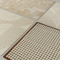 Square Rugs Featuring Various Geometric Circular And Dot Patterns In Neutral Tones 3d model