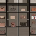 Elegant Leather Bags In Various Colors And Styles On Wooden Display Shelves
