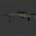 Modern Tactical Tan Sniper Rifle With Precision Scope And Bipod