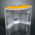 3D Rendered Corner Mechanical Device Model With Yellow Top And Silver Body Vents