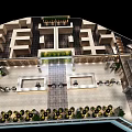 Modern Clubhouse Lobby Interior With Sofa Seating Front Desk And Wooden Ceiling