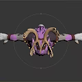 Game Movie Character With Deer Antlers Detailed Pink White Red Stylish Costume Design