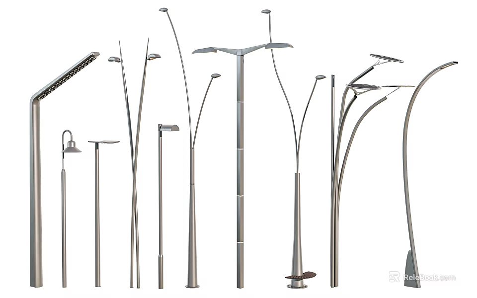 Stylish Outdoor Lights With Modern Designs For Street And Garden Use 3d model 