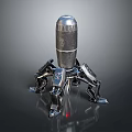 Mechanical Robot Creature With Silver Cylindrical Body And Metallic Legs Structure 3d model