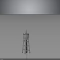 Vintage Water Tower Structure With Metal Frame And Cylindrical Top Spire Design