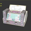 Industrial Electronic Control Console With Multiple Buttons Knobs And Display Screen 3d model