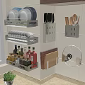 Stainless Steel Bathroom Cabinet Shelf With Wall Mount Design And Multiple Storage Layers