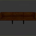 Brown Leather Sofa With Armrests And Wooden Legs For Living Room
