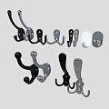 Various Metal Wall Hooks With Different Functional And Decorative Designs For Home Use 3d model