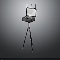 Space Communication Equipment With Tripod Mounted Antennas And Control Screen