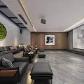 modern video room 3d model