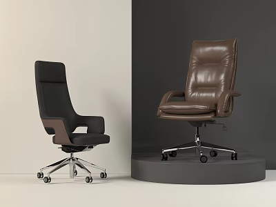 Modern Office Chair Leather Office Chair Office Chair Boss Chair with Pulley Leather Chair 3d model