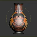 Ancient Greek Decorative Amphora With Double Handles And Figural Red Yellow Patterns