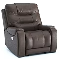Brown Leather Modern Single Recliner Sofa With Comfortable Design And Stitching Details