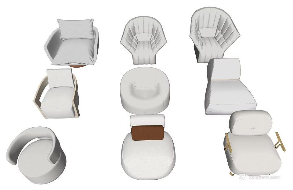 Modern Single Sofa Designs With Various Styles And Comfortable Seating Features 3d model 
