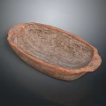Handcrafted Oval Wooden Bowl With Natural Wood Texture For Everyday Household Use