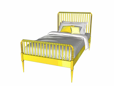 Modern Single Bed 3d model