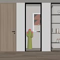 Modern swing door single door 3d model