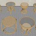 Rattan Round Tables With Various Woven Designs And Sizes For Living Space