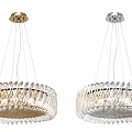 Elegant Modern Glass Pendant Lighting Combinations With Spiral And Circular Crystal Design For Home Interior