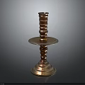 Elegant Brass Candle Holder With Shiny Surface Decorative Multi tiered Structure For Home Decoration