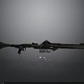 Vintage Military Rifle With Long Barrel Scope Metal And Wooden Parts Design