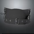 Gray Corset With Black Laces Buckle And Multiple Eyelets Design 3d model