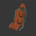 Orange Modern Gaming Chair With Black Accents And Headrest Logo Design