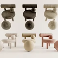 Modern Kids Chair Collection With Soft Fabric And Decorative Balls In Multiple Pastel Colors