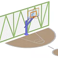 Outdoor Basketball Sports Equipment With Protective Mesh And Court Structure