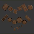 Wooden Household Items Collection Including Barrels Baskets Boxes And Containers