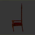 Elegant Red Upholstered Chair With Wooden Frame Ornate Spires And Diamond Tufted Design