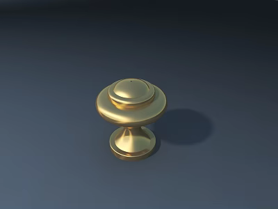 Golden Sculpture Carving With Round Top And Layered Decorative Artistic Base 3d model
