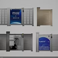 Public Facility Metal Gates With Advertising Screens Showing Medical Services And Various Designs