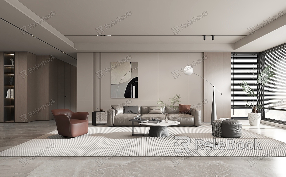 Modern Living Room Living Room Sofa Coffee Table Combination model