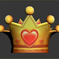 Hardware Tools Orange Crown Design With Yellow Spherical Decorations And Red Heart Detail