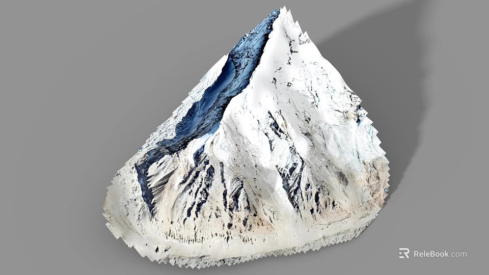 Rockery Stone With Snow Mountain Inspired Texture And Layered Naturalistic Design 3d model 