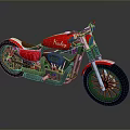 Naken Red Motorcycle Featuring White Accents Black Wheels And Chrome Exhaust Pipes