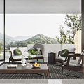 Modern Minotti Balcony 3d model