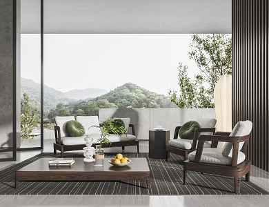 Modern Minotti Balcony 3d model